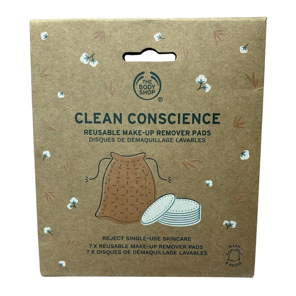 The Body Shop Reusable Washable Make Up Remover Pads x7 with mesh laundry bag!